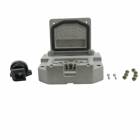 TRUCK-LITE 50 Series, 7 Solid Pin, Grey Polycarbonate, Surface Mount, Nose Box Without Circuit Breakers 50805